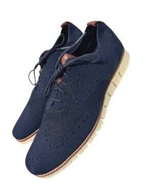 Men's ZeroGrand Navy Knitted Oxford Shoes By Cole Haan Size 13 NWOB